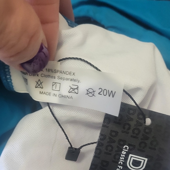 Women's plus size 20W one pcs. Ruffle collar turquoise swimsuit. New - Picture 7 of 7